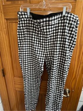 INC International Concepts Black and White Gingham Pants